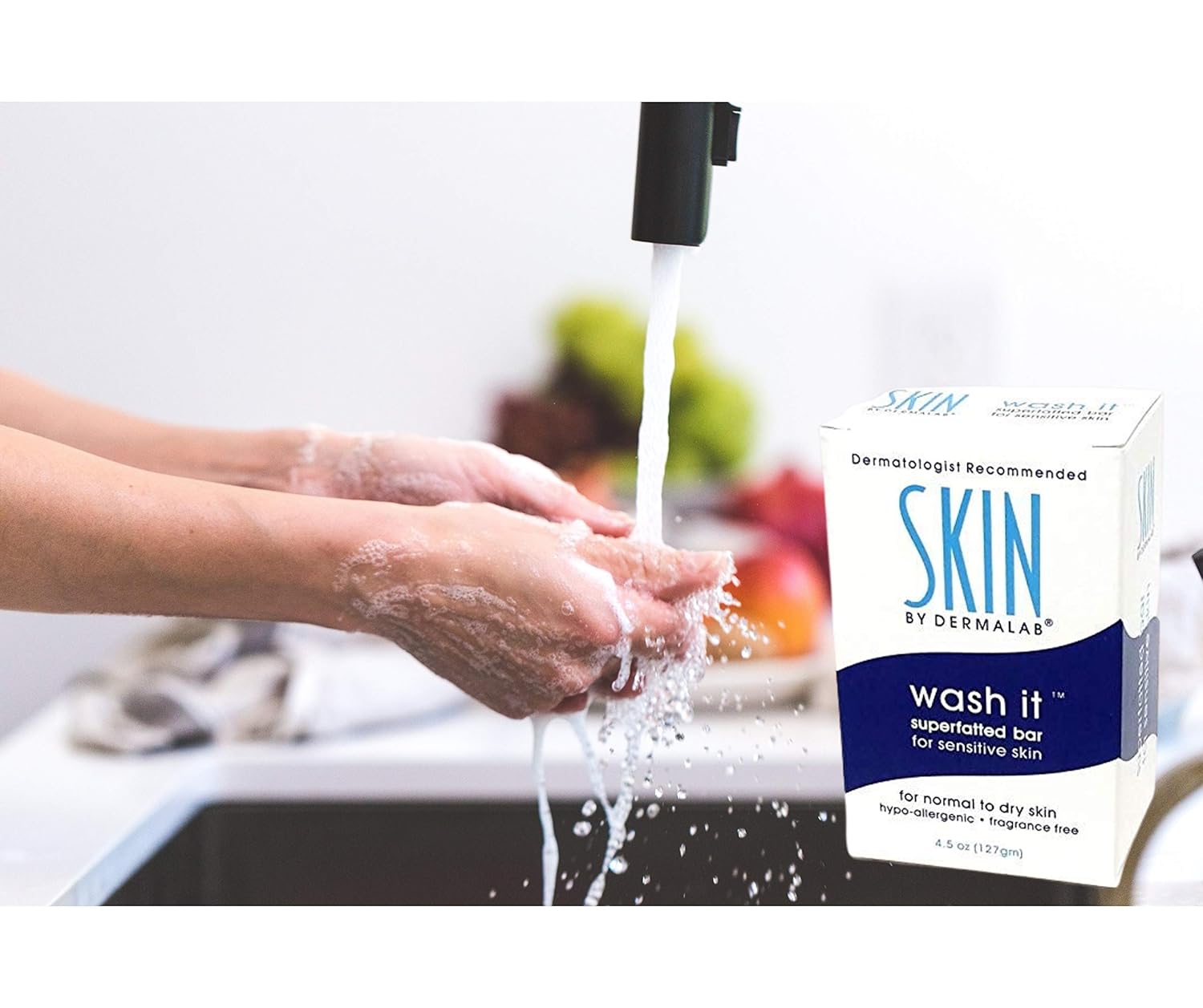 Skin By Dermalab Wash It Superfatted Hypoallergenic Fragrance Free Cleansing Bar