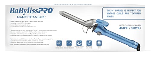 BaBylissPRO Nano Titanium Spring Curling Iron - Blue - 0.75