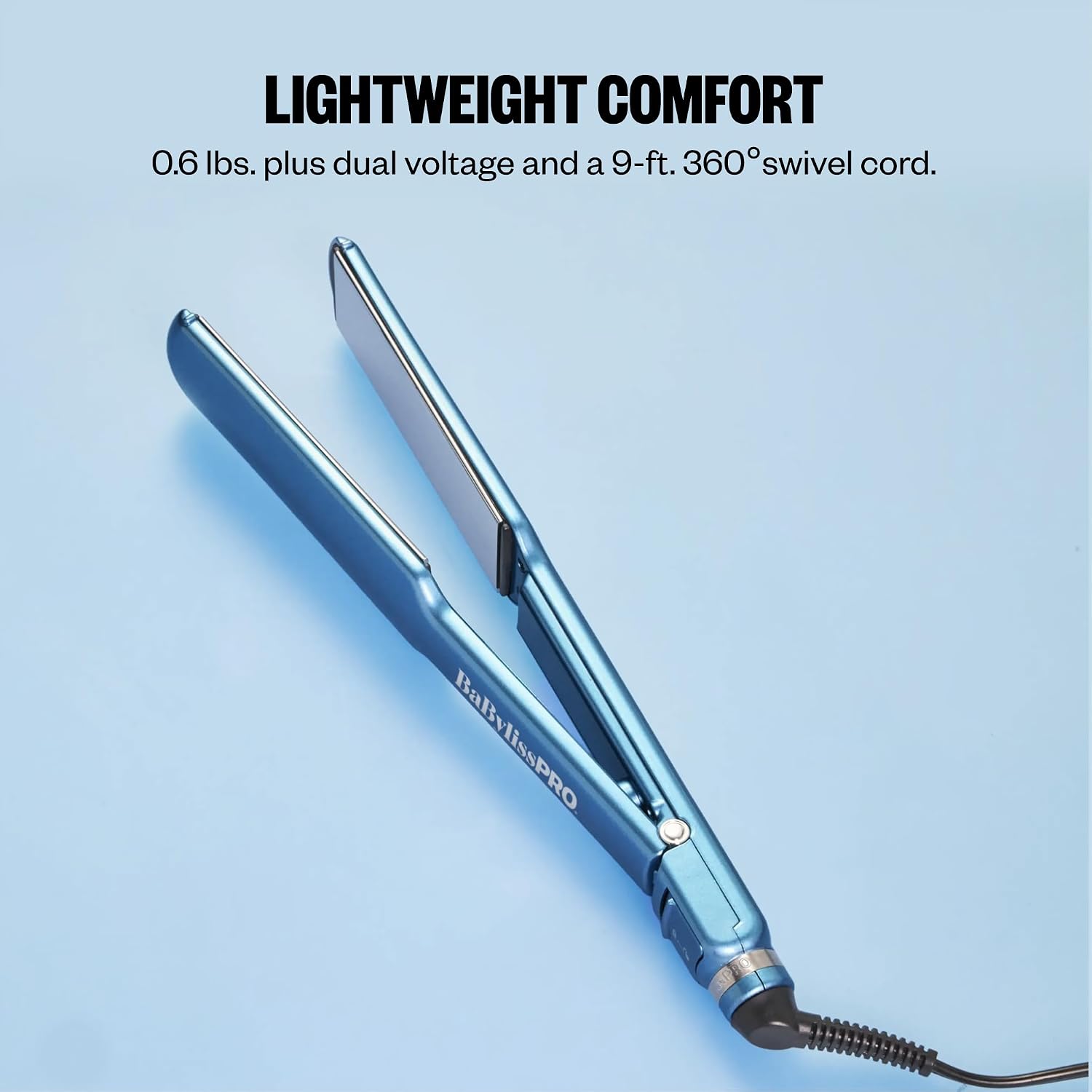 BaBylissPRO Nano Titanium Ultra-Thin Straightening Flat Iron - Blue - 1.5