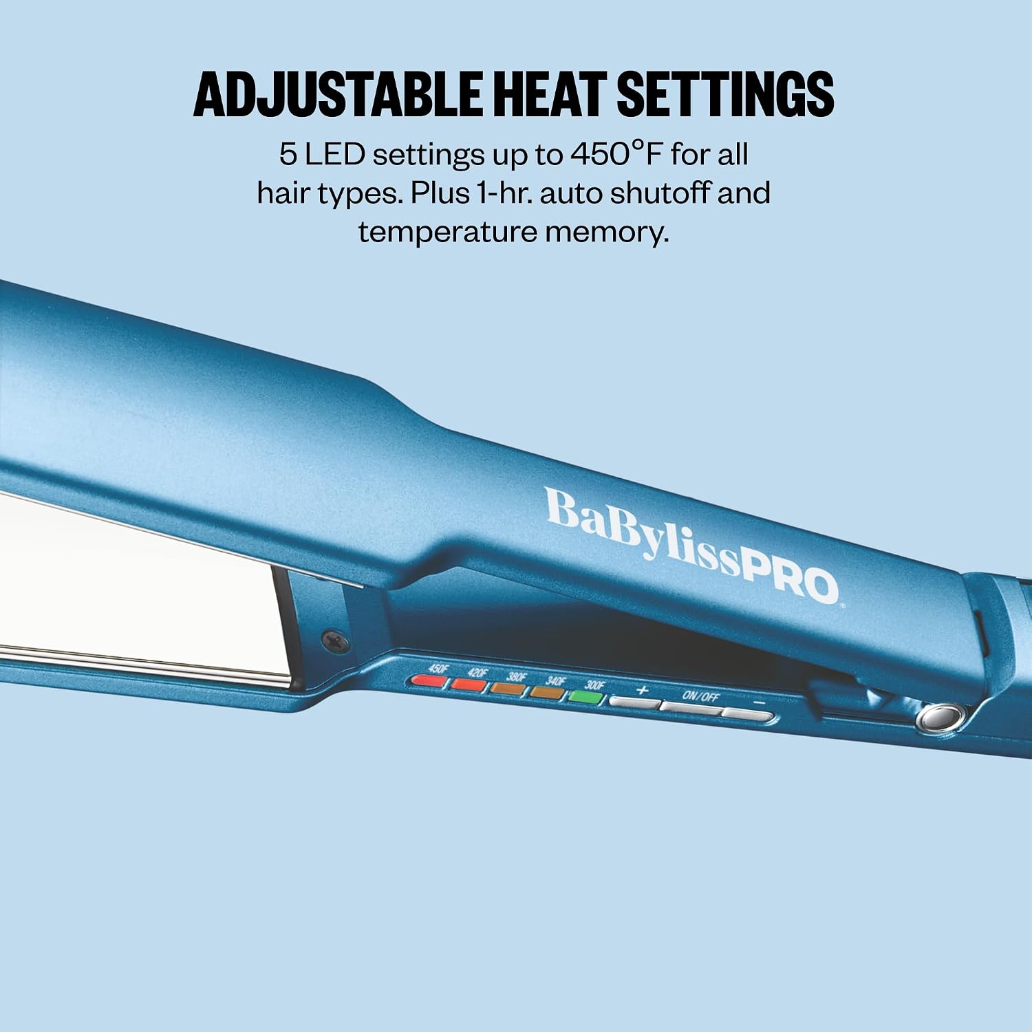 BaBylissPRO Nano Titanium Ultra-Thin Straightening Flat Iron - Blue - 1.5
