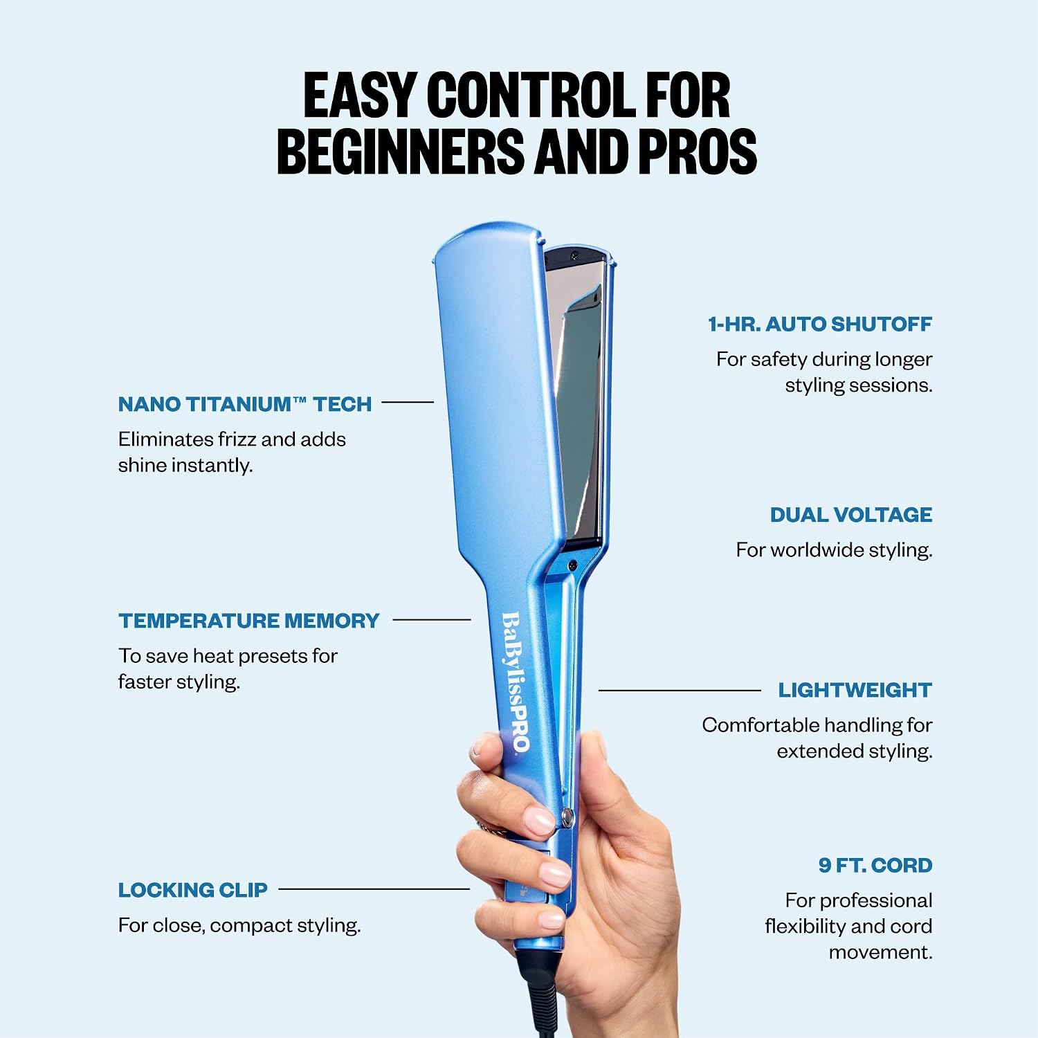 BaBylissPRO 2 in. Nano Titanium Ultra-Thin Hair Straightener