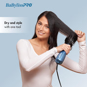 BaBylissPRO Nano Titanium 2.5" Oval Ionic Hot Air Brush Hair Dryer - Blue - 600W