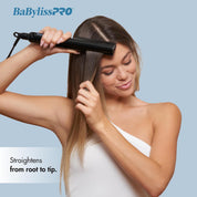 BaBylissPRO Flat Iron Hair Straightener, 1.5" Rootreacher Hair Straightener Iron, Perfect for Close to Scalp, Roots Straightening, All Hair Types, Black
