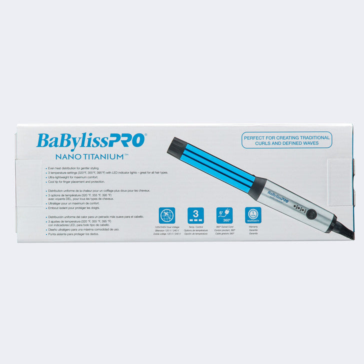 BaBylissPRO Nano Titanium Compact Curling Wand - Blue - 1"