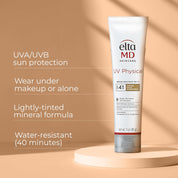 EltaMD UV Physical Broad Spectrum SPF 41 Lightly Tinted Mineral Sunscreen