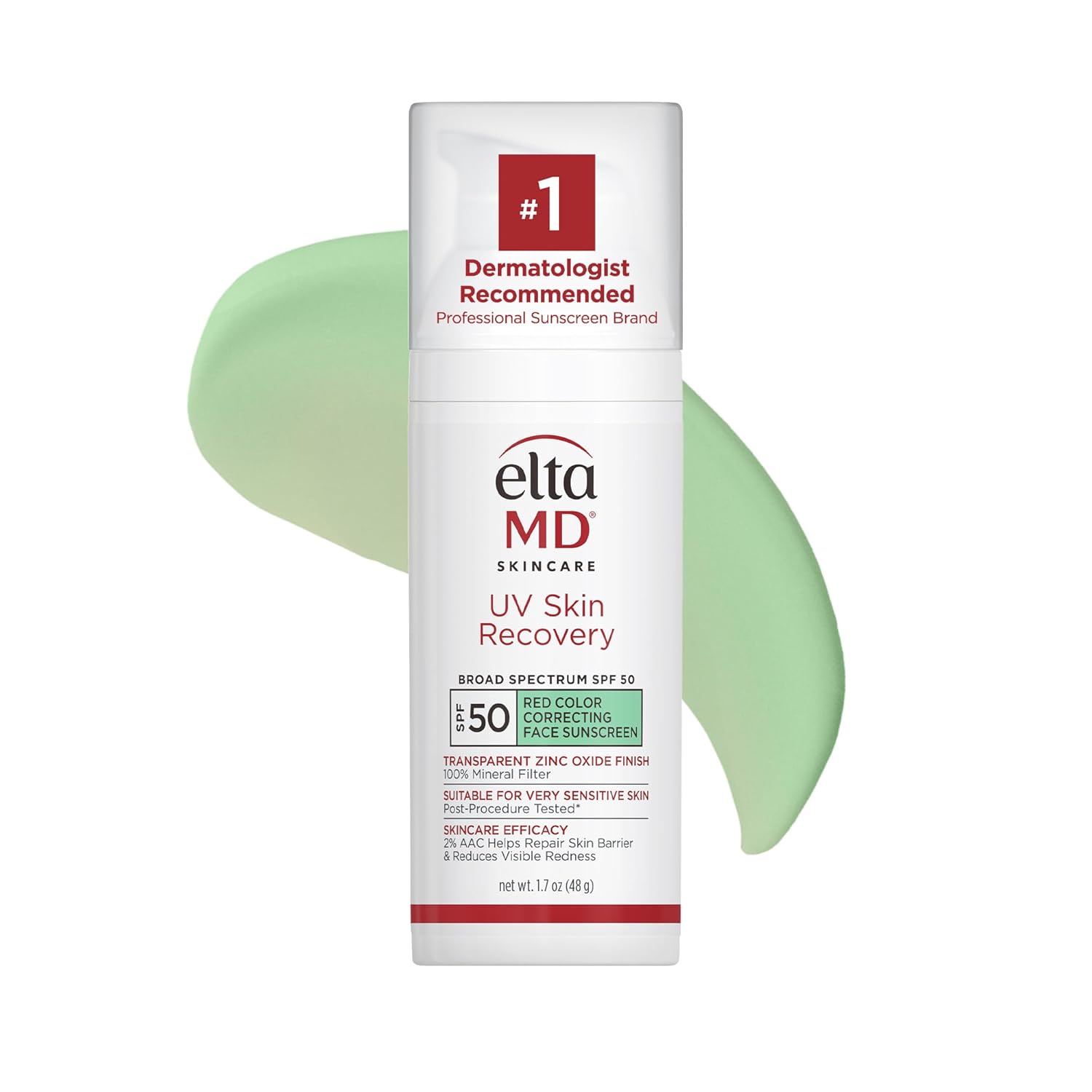 EltaMD UV Skin Recovery Broad Spectrum SPF 50 - Green Tint for Redness