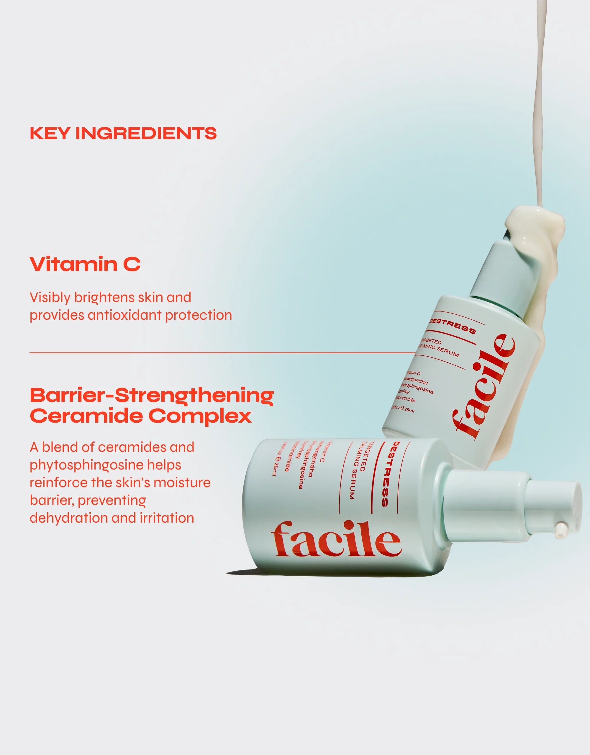 DESTRESS - Redness Calming Serum with Vitamin C & Ceramides