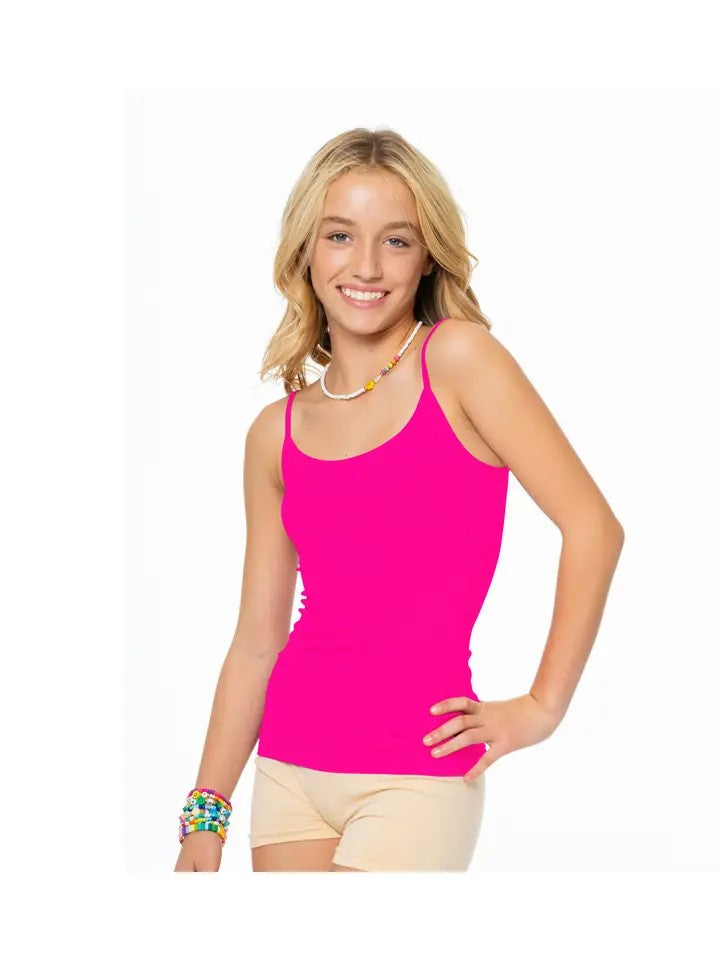 Girls Full Camisole 10/14 Neon Fuchsia