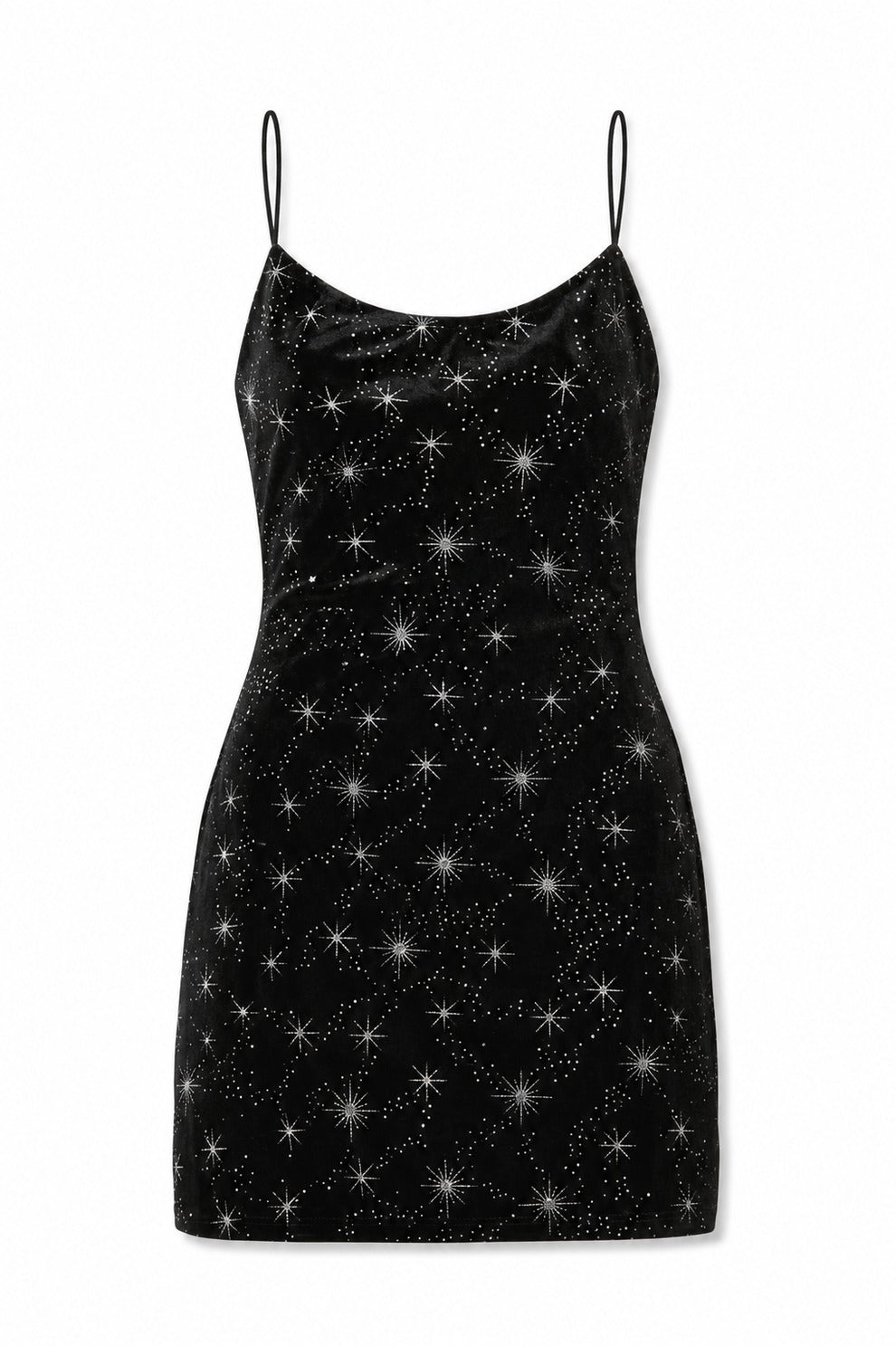 Romi Black Velour with Silver Stars