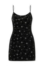 Romi Black Velour with Silver Stars
