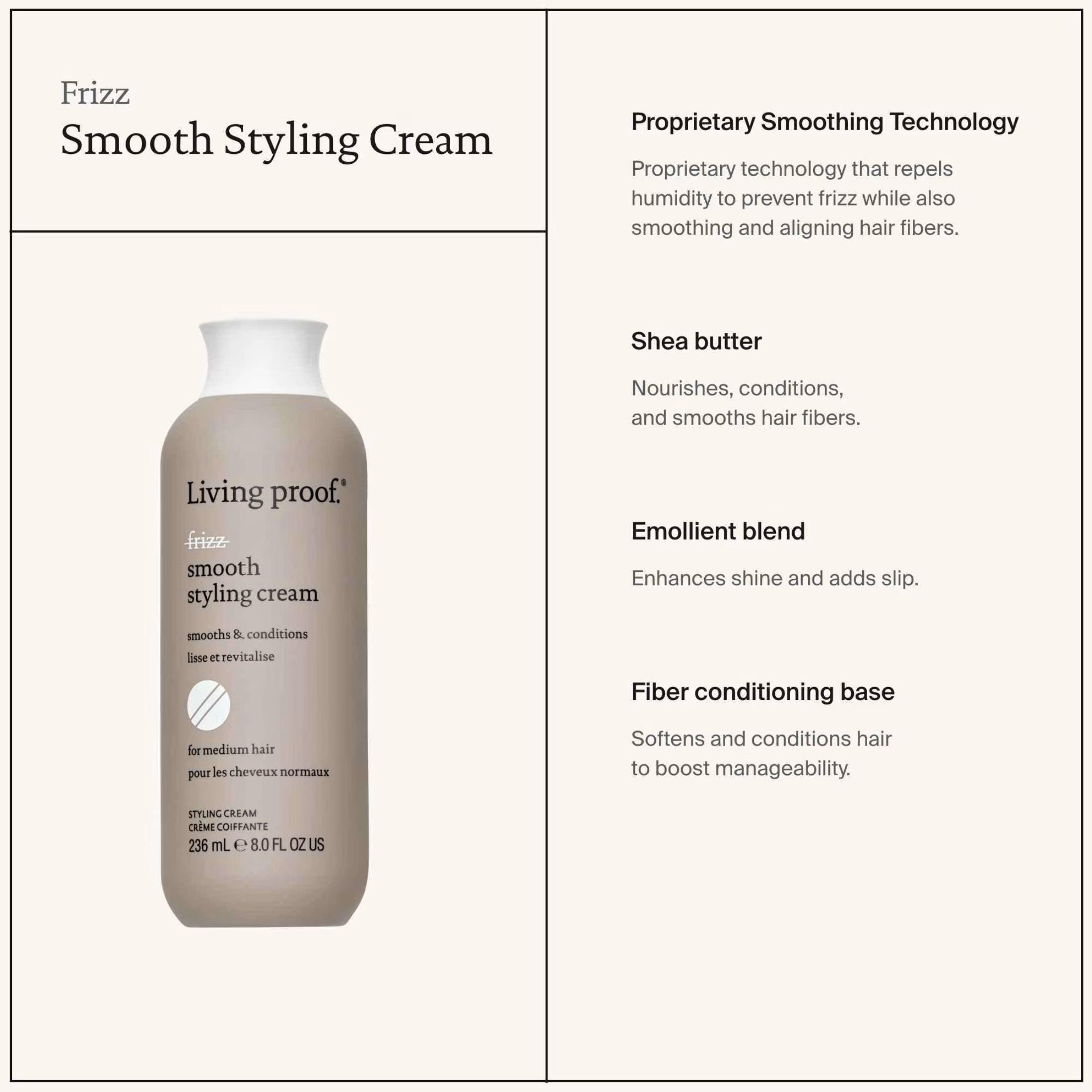 No Frizz Smooth Styling Cream 8 FL Oz