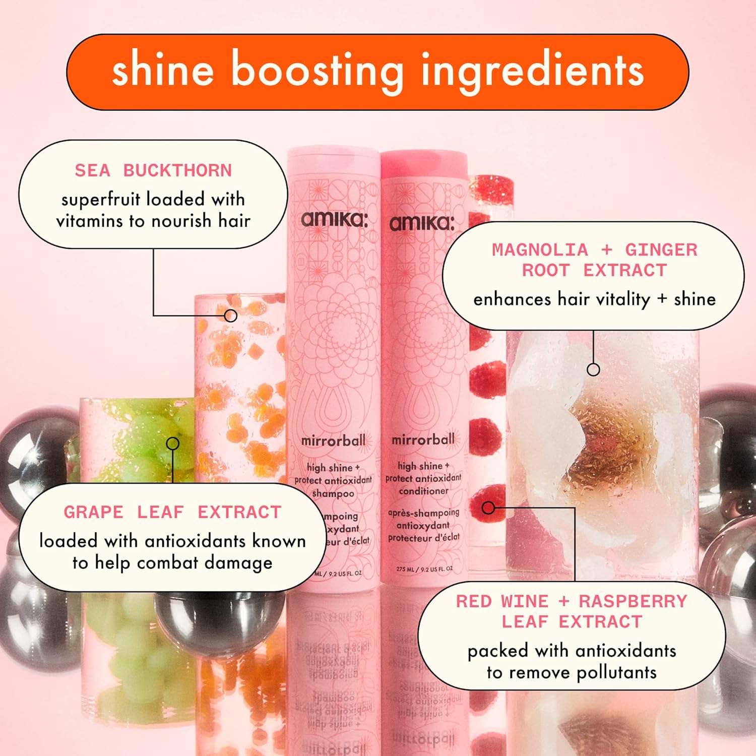 Amika Mirrorball High Shine + Protect Shampoo