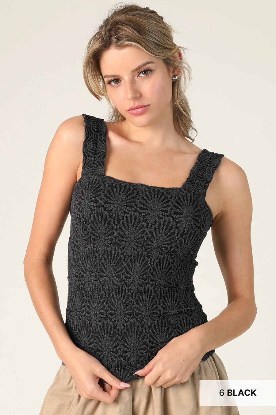 Niki Biki Lace Textured Square Top