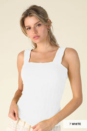 Niki Biki Lace Textured Square Top White