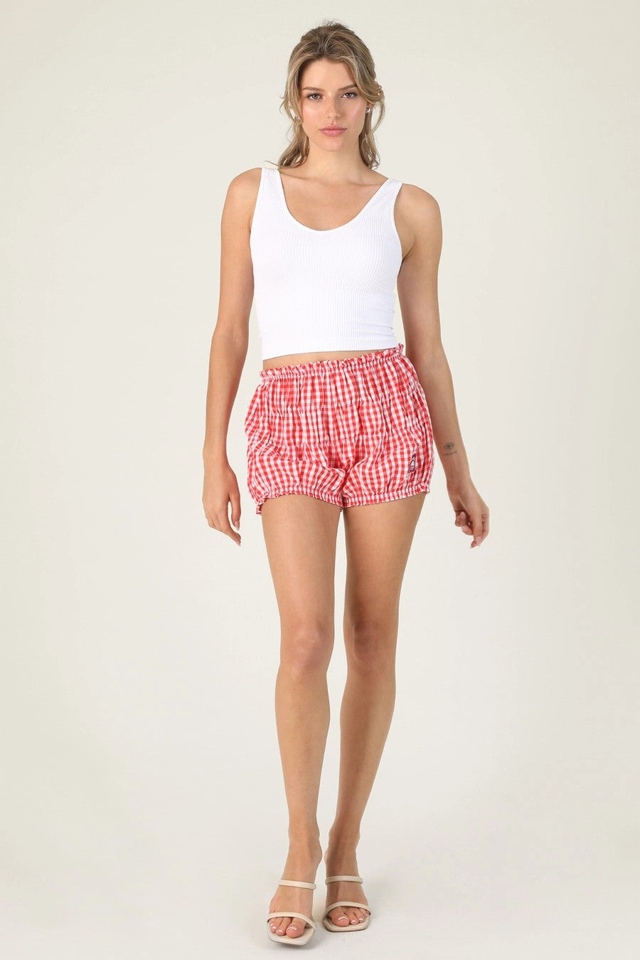 Niki Biki Reversible Rib Crop Top White