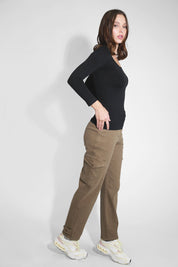 Niki Biki 3/4 Sleeve Scoop Black