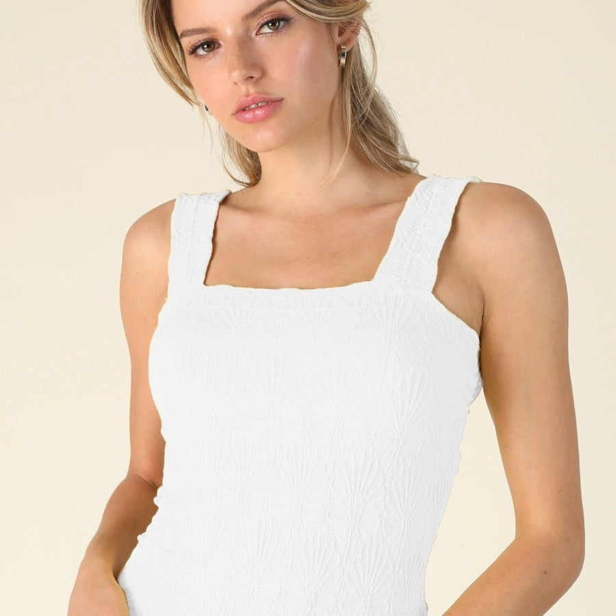 Niki Biki Lace Textured Square Top White