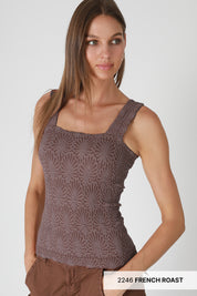Niki Biki Lace Textured Square Top French Roast