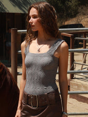 Niki Biki Lace Textured Square Top French Roast