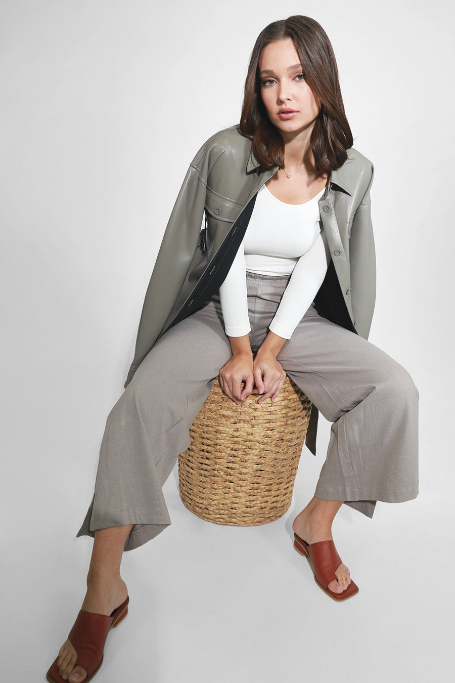 Niki Biki 3/4 Sleeve Scoop White