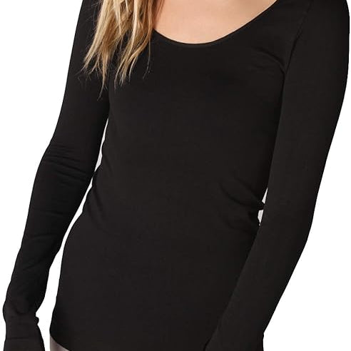 Niki Biki Long Sleeve Scoop Neck Black