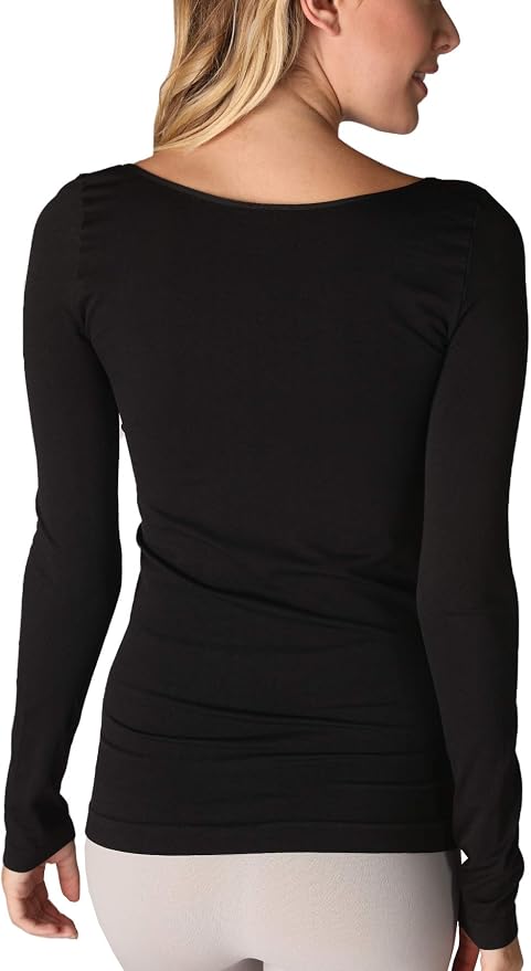Niki Biki Long Sleeve Scoop Neck Black