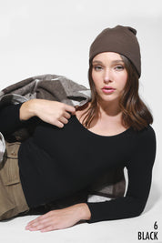 Niki Biki 3/4 Sleeve Scoop Black
