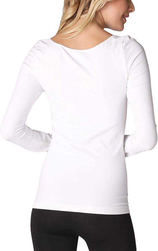 Niki Biki Long Sleeve Scoop Neck White