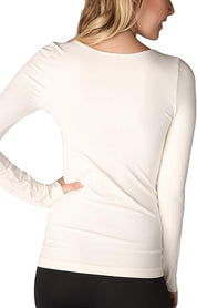 Niki Biki Long Sleeve Crew Neck Top Ivory
