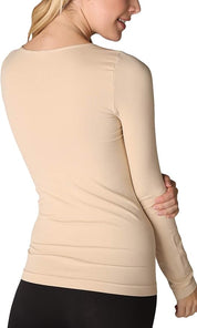 Niki Biki Long Sleeve Crew Neck Top Stone