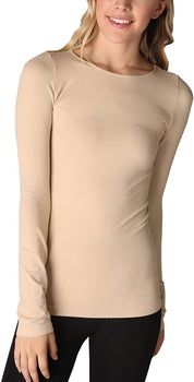 Niki Biki Long Sleeve Crew Neck Top Stone