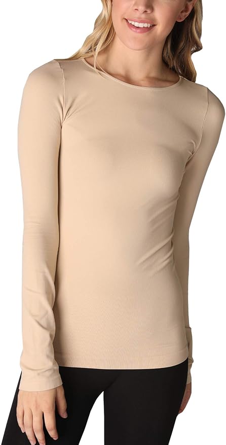 Niki Biki Long Sleeve Crew Neck Top Stone