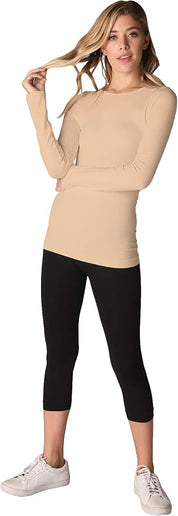 Niki Biki Long Sleeve Crew Neck Top Stone