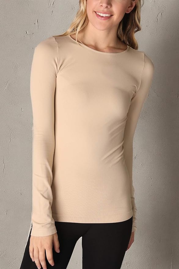 Niki Biki Long Sleeve Crew Neck Top Stone