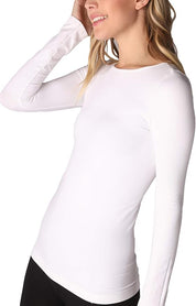 Niki Biki Long Sleeve Crew Neck Top White