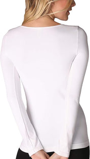 Niki Biki Long Sleeve Crew Neck Top White