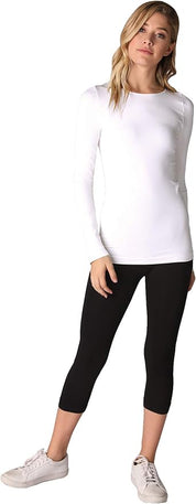 Niki Biki Long Sleeve Crew Neck Top White