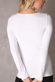 Niki Biki Long Sleeve Crew Neck Top White