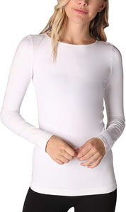 Niki Biki Long Sleeve Crew Neck Top White