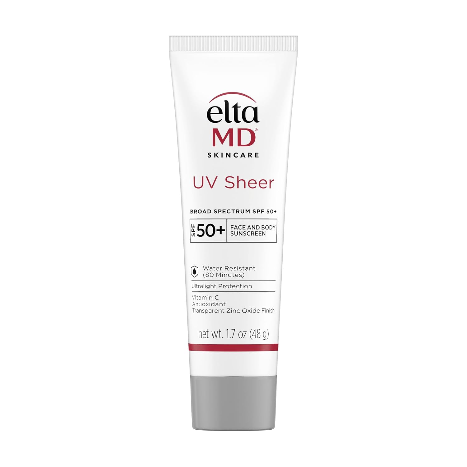 EltaMD UV Sheer Broad Spectrum SPF 50+ Face and Body Sunscreen 1.7