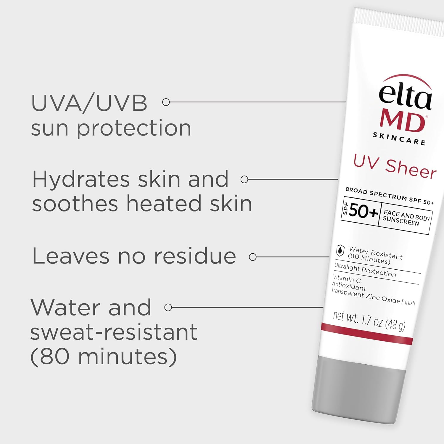 EltaMD UV Sheer Broad Spectrum SPF 50+ Face and Body Sunscreen