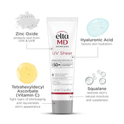 EltaMD UV Sheer Broad Spectrum SPF 50+ Face and Body Sunscreen