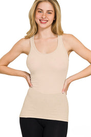 Stretchy Ribbed Knit Ra Sand Beige Large