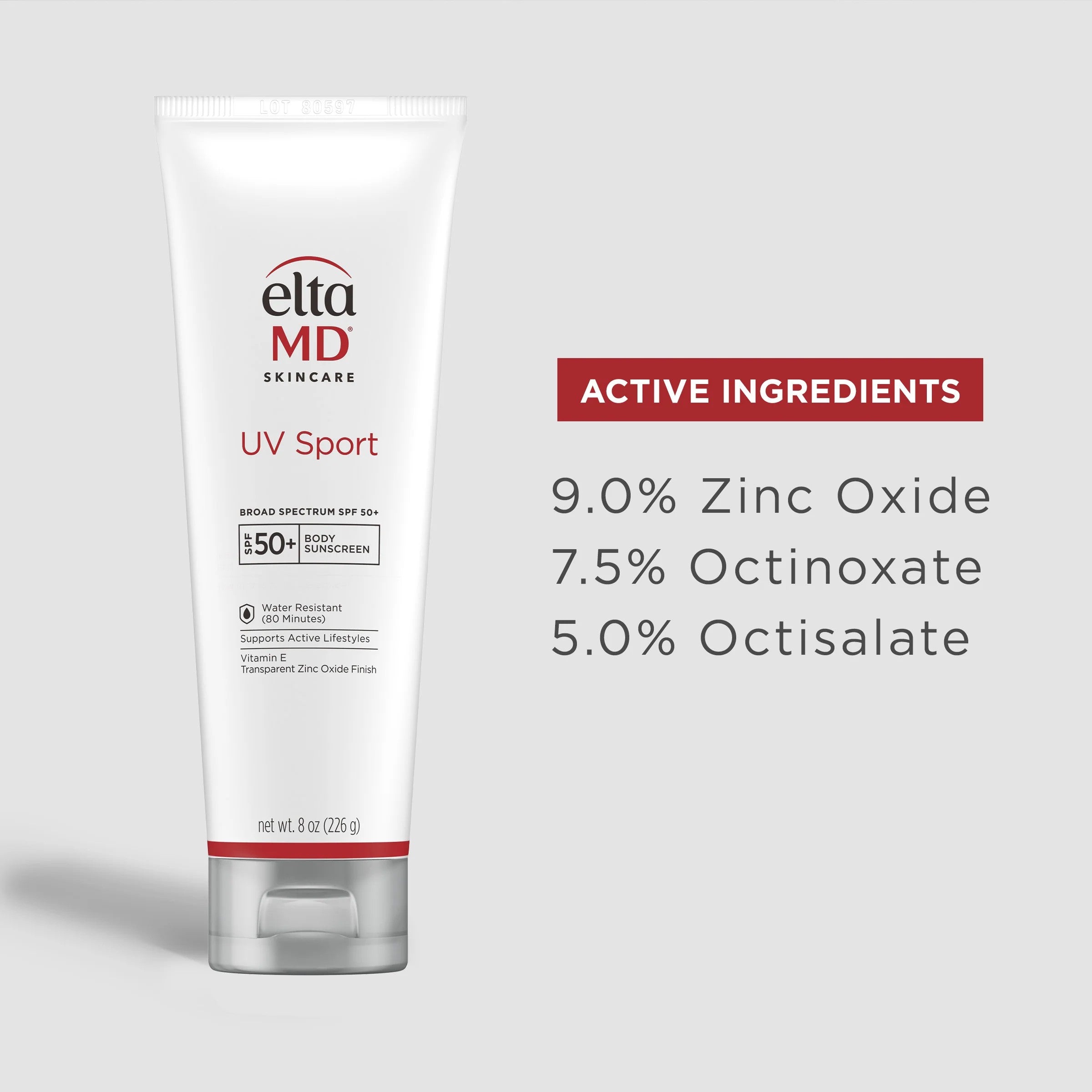 EltaMD UV Sport Broad Spectrum SPF 50+ Sunscreen 8 FL Oz